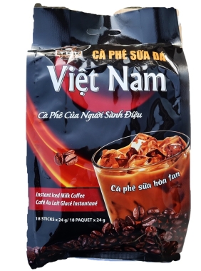 vietnamesischer Eiskaffe, mit Weisser und Zucker, iced cafe vietnam